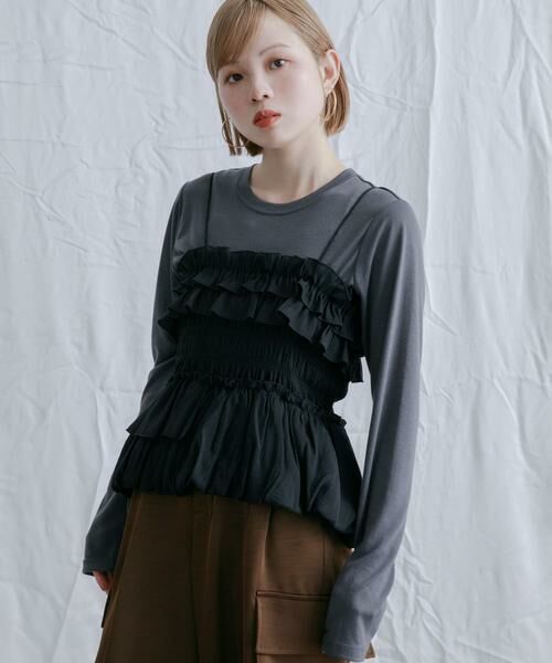 KBF / ケービーエフ Tシャツ | シャーリングビスチェSETトップス | 詳細26