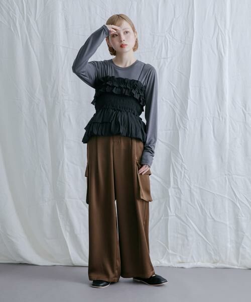 KBF / ケービーエフ Tシャツ | シャーリングビスチェSETトップス | 詳細28