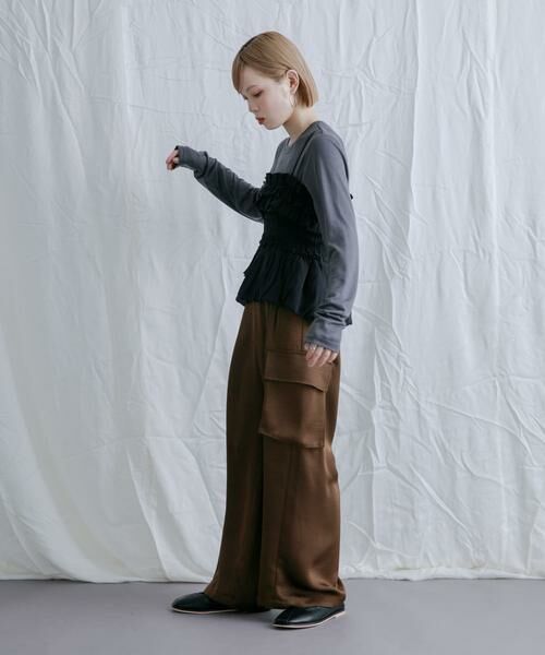 KBF / ケービーエフ Tシャツ | シャーリングビスチェSETトップス | 詳細29