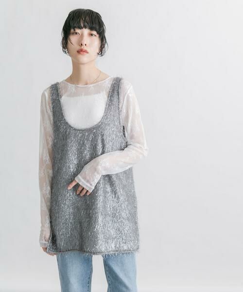 KBF / ケービーエフ タンクトップ | グリッターフェザータンクトップ | 詳細12