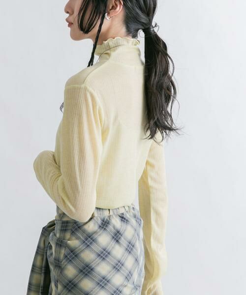 KBF / ケービーエフ Tシャツ | シアーリブハイネックロンTEE | 詳細1