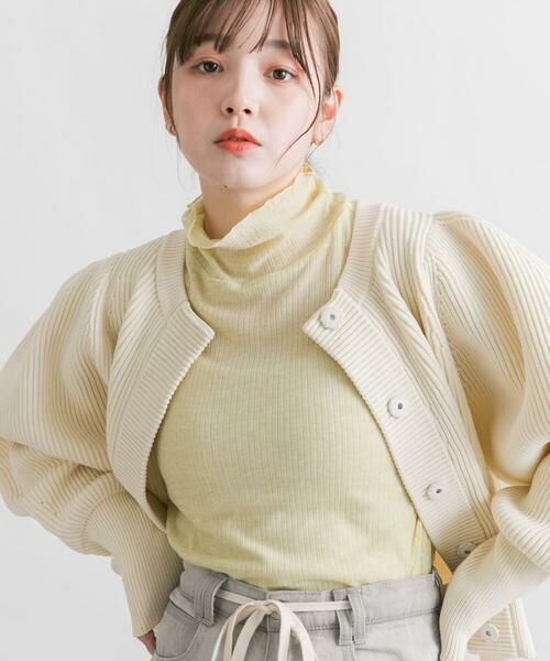 KBF / ケービーエフ Tシャツ | シアーリブハイネックロンTEE | 詳細9