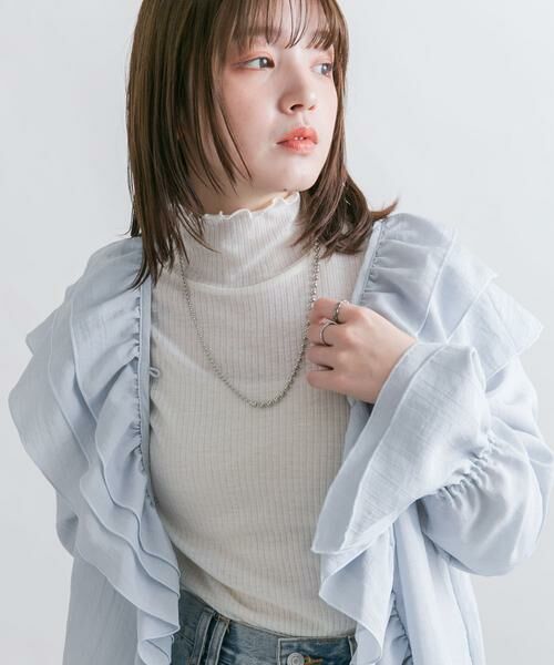 KBF / ケービーエフ Tシャツ | シアーリブハイネックロンTEE | 詳細28