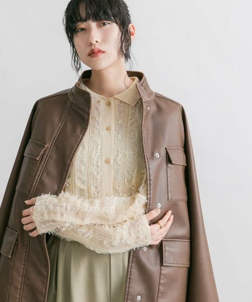 KBF / ケービーエフ ニット・セーター | シアーフリンジニットシャツ | 詳細1