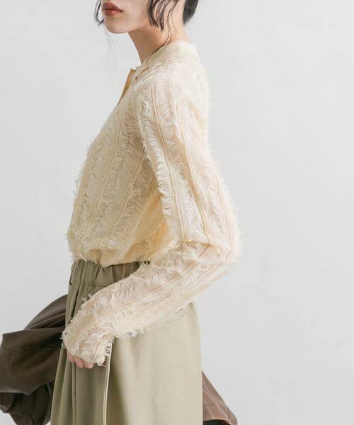 KBF / ケービーエフ ニット・セーター | シアーフリンジニットシャツ | 詳細4