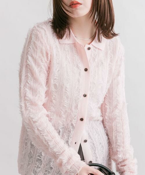 KBF / ケービーエフ ニット・セーター | シアーフリンジニットシャツ | 詳細11