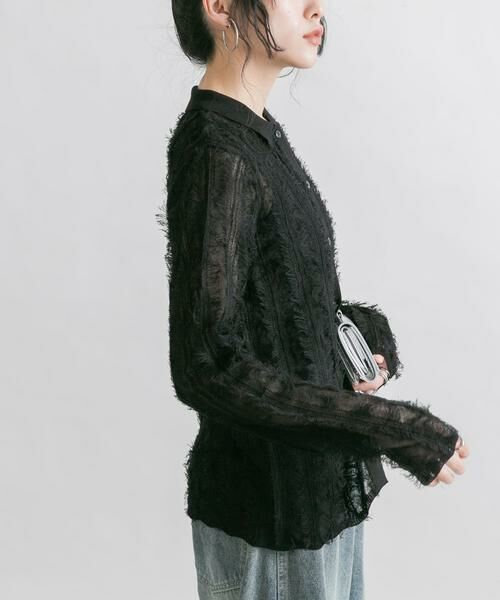 KBF / ケービーエフ ニット・セーター | シアーフリンジニットシャツ | 詳細27