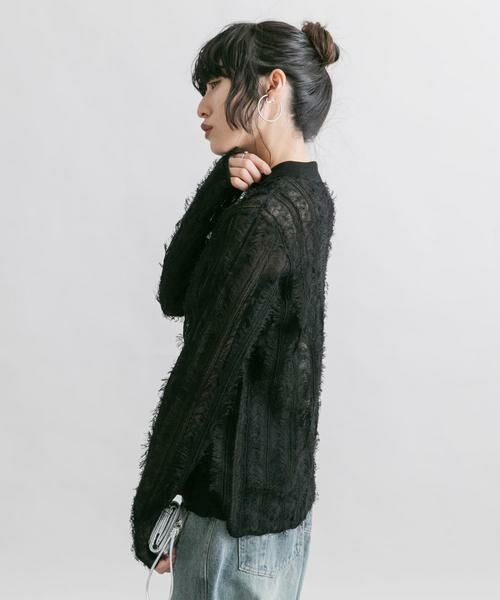 KBF / ケービーエフ ニット・セーター | シアーフリンジニットシャツ | 詳細28