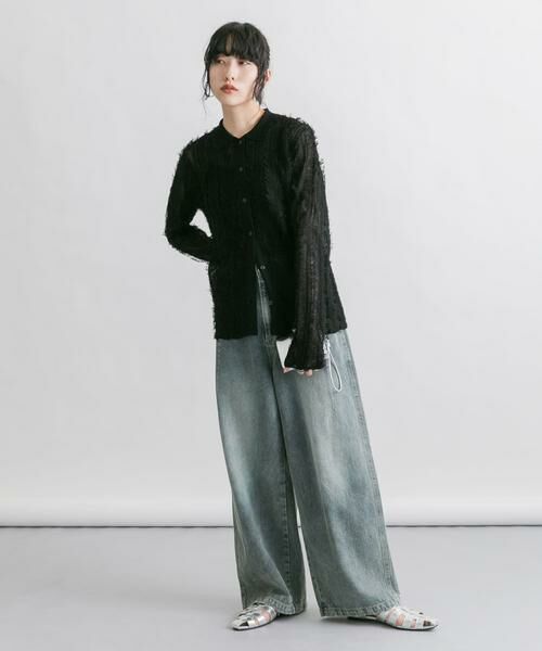 KBF / ケービーエフ ニット・セーター | シアーフリンジニットシャツ | 詳細30