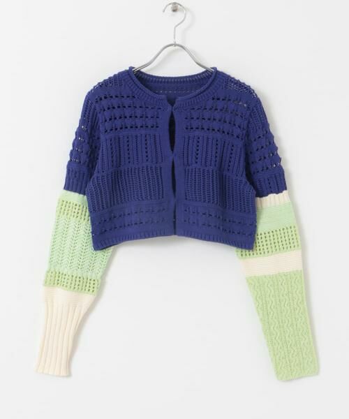 KBF / ケービーエフ カーディガン・ボレロ | パッチワークショートカーディガン | 詳細8