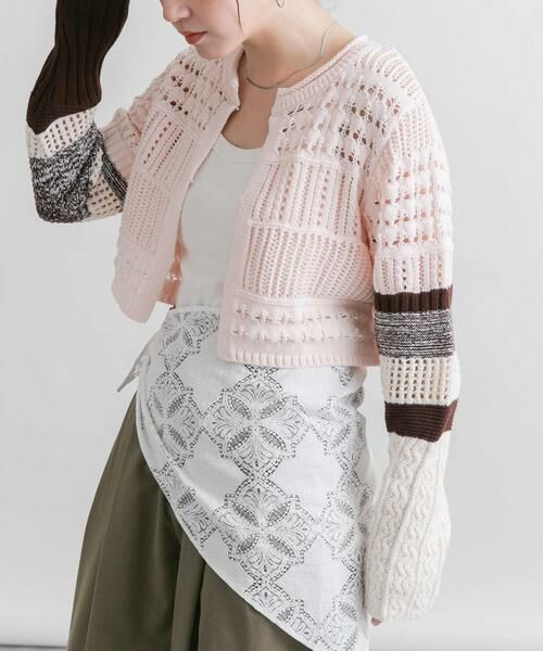 KBF / ケービーエフ カーディガン・ボレロ | パッチワークショートカーディガン | 詳細12