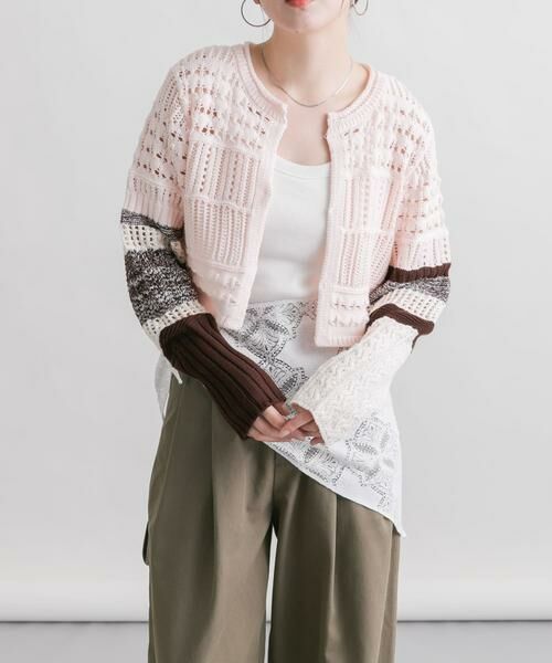 KBF / ケービーエフ カーディガン・ボレロ | パッチワークショートカーディガン | 詳細13