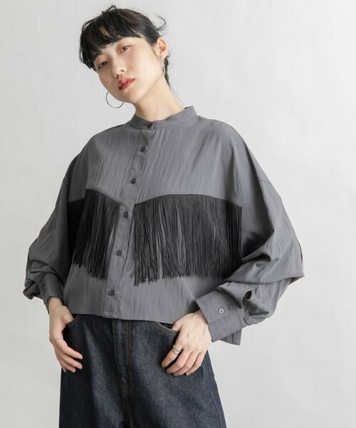 KBF / ケービーエフ シャツ・ブラウス | フリンジデザインシャツ | 詳細1