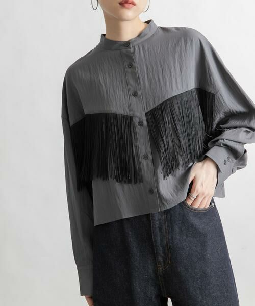 KBF / ケービーエフ シャツ・ブラウス | フリンジデザインシャツ | 詳細2