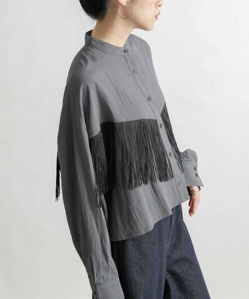 KBF / ケービーエフ シャツ・ブラウス | フリンジデザインシャツ | 詳細3