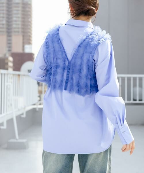 KBF / ケービーエフ シャツ・ブラウス | シアーフリルSETシャツ | 詳細3