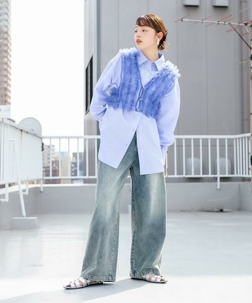 KBF / ケービーエフ シャツ・ブラウス | シアーフリルSETシャツ | 詳細4