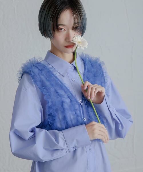 KBF / ケービーエフ シャツ・ブラウス | シアーフリルSETシャツ | 詳細5