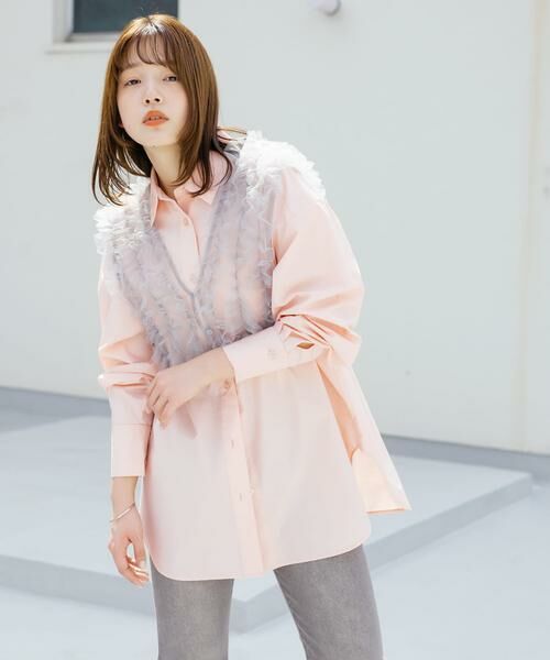 KBF / ケービーエフ シャツ・ブラウス | シアーフリルSETシャツ | 詳細14