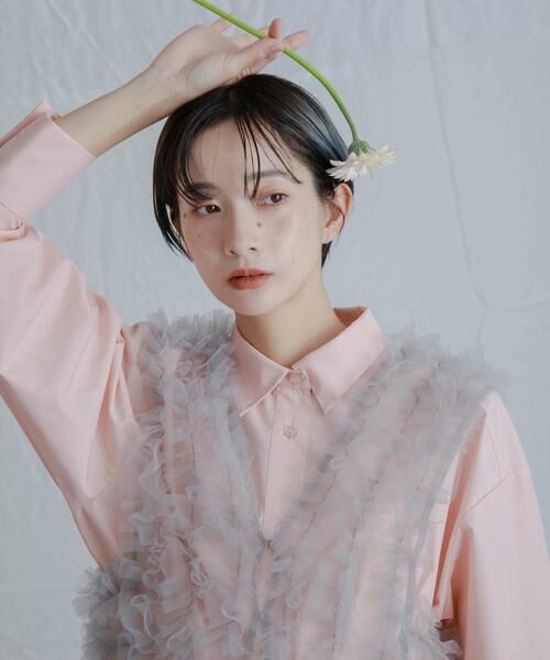 KBF / ケービーエフ シャツ・ブラウス | シアーフリルSETシャツ | 詳細16