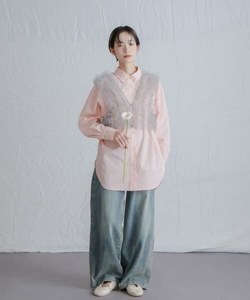 KBF / ケービーエフ シャツ・ブラウス | シアーフリルSETシャツ | 詳細18