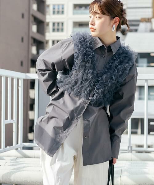 KBF / ケービーエフ シャツ・ブラウス | シアーフリルSETシャツ | 詳細30