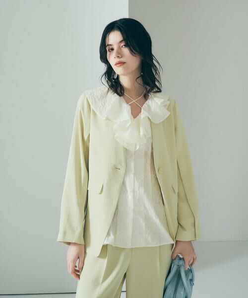 KBF / ケービーエフ シャツ・ブラウス | ウエストタックラッフルブラウス | 詳細10