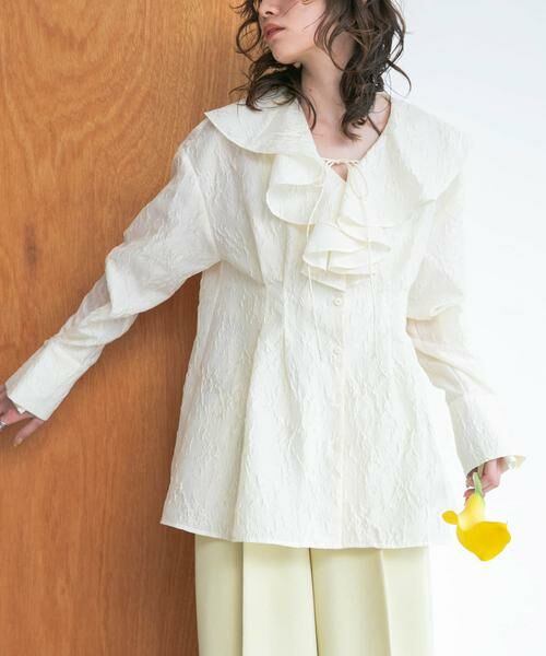 KBF / ケービーエフ シャツ・ブラウス | ウエストタックラッフルブラウス | 詳細3