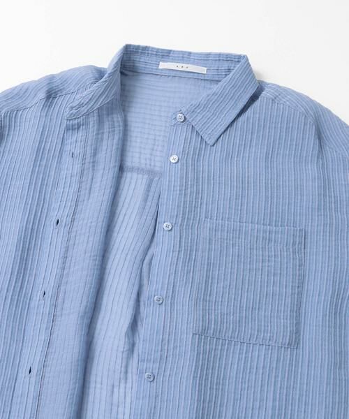 KBF / ケービーエフ シャツ・ブラウス | 2WAYシアーストライプシャツ | 詳細11