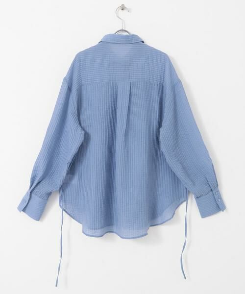 KBF / ケービーエフ シャツ・ブラウス | 2WAYシアーストライプシャツ | 詳細13