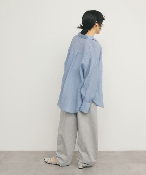 KBF / ケービーエフ シャツ・ブラウス | 2WAYシアーストライプシャツ | 詳細9