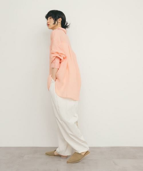 KBF / ケービーエフ シャツ・ブラウス | 2WAYシアーストライプシャツ | 詳細21