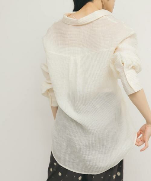 KBF / ケービーエフ シャツ・ブラウス | 2WAYシアーストライプシャツ | 詳細27