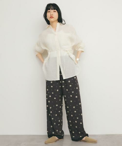 KBF / ケービーエフ シャツ・ブラウス | 2WAYシアーストライプシャツ | 詳細30