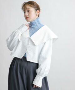 KBF / ケービーエフ シャツ・ブラウス | ワイドカラークロップドブラウス