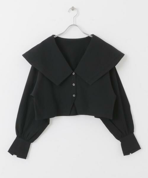 KBF / ケービーエフ シャツ・ブラウス | ワイドカラークロップドブラウス | 詳細19