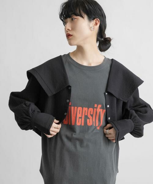 KBF / ケービーエフ シャツ・ブラウス | ワイドカラークロップドブラウス | 詳細12