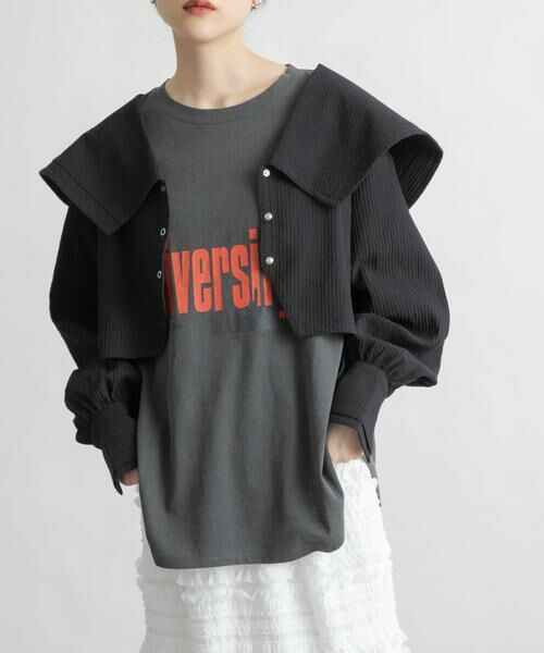 KBF / ケービーエフ シャツ・ブラウス | ワイドカラークロップドブラウス | 詳細13