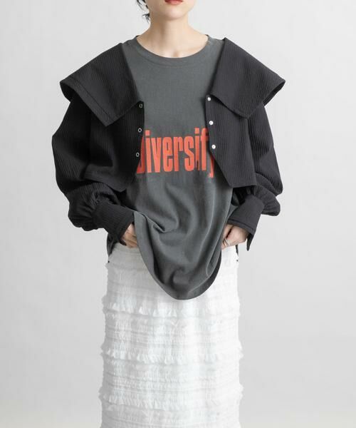 KBF / ケービーエフ シャツ・ブラウス | ワイドカラークロップドブラウス | 詳細14