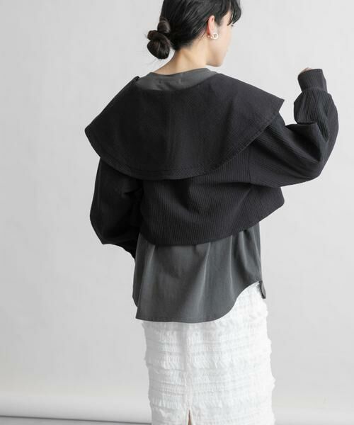 KBF / ケービーエフ シャツ・ブラウス | ワイドカラークロップドブラウス | 詳細15