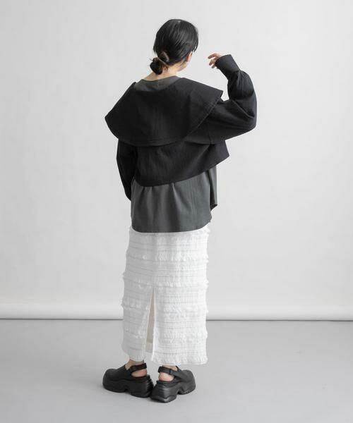 KBF / ケービーエフ シャツ・ブラウス | ワイドカラークロップドブラウス | 詳細18