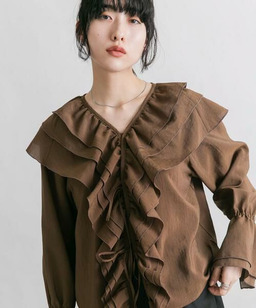 KBF / ケービーエフ シャツ・ブラウス | フリルカラーリボンブラウス | 詳細2
