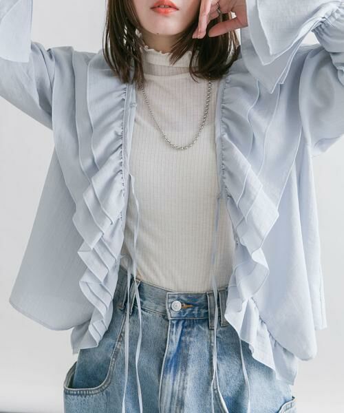 KBF / ケービーエフ シャツ・ブラウス | フリルカラーリボンブラウス | 詳細11