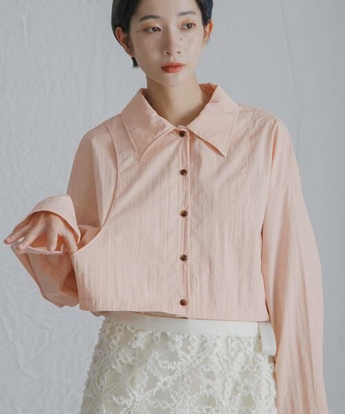 KBF / ケービーエフ シャツ・ブラウス | バックギャザークロップドシャツ | 詳細10