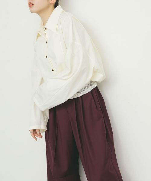 KBF / ケービーエフ シャツ・ブラウス | バックギャザークロップドシャツ | 詳細20