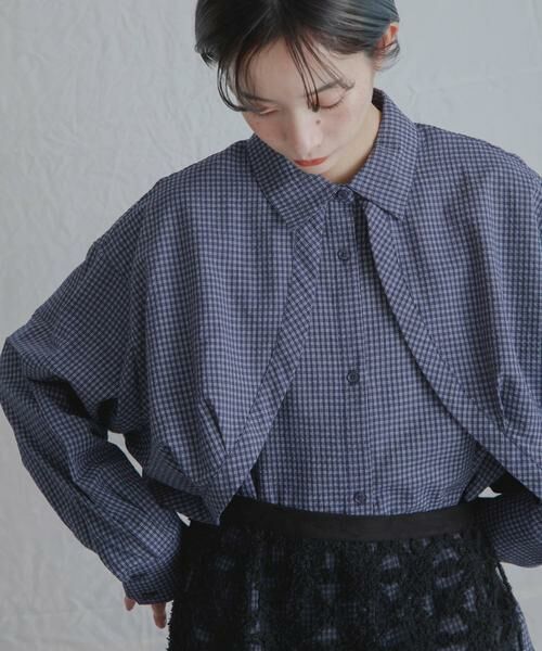 KBF / ケービーエフ シャツ・ブラウス | チェックレイヤードBIGシャツ | 詳細1