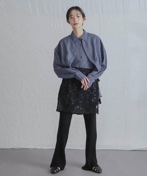 KBF / ケービーエフ シャツ・ブラウス | チェックレイヤードBIGシャツ | 詳細3