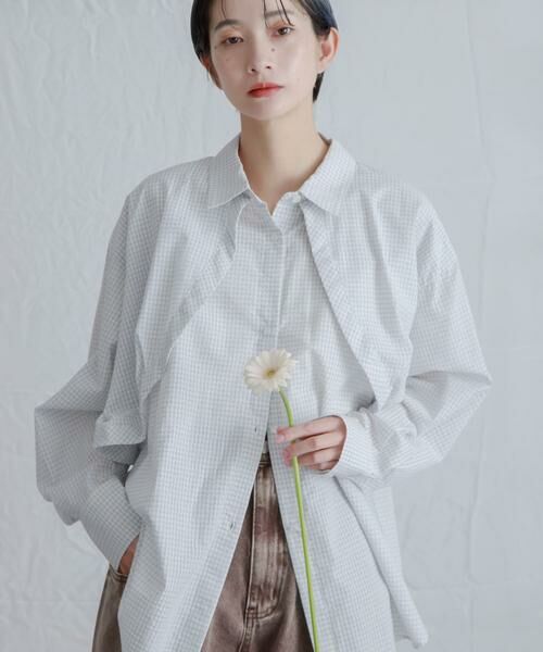 KBF / ケービーエフ シャツ・ブラウス | チェックレイヤードBIGシャツ | 詳細9