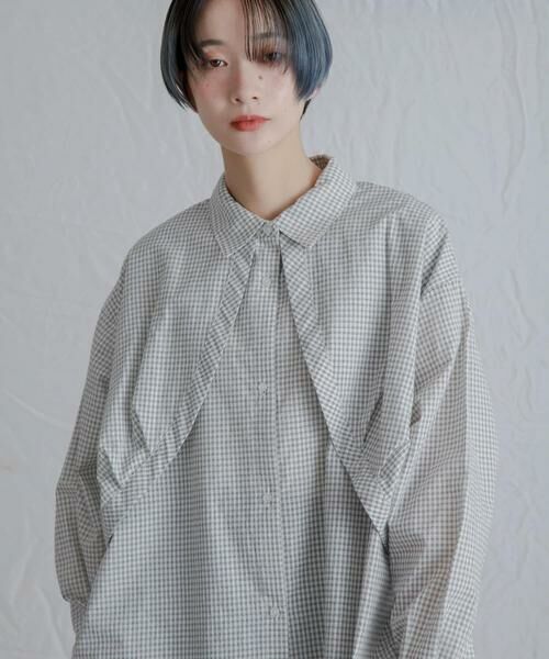 KBF / ケービーエフ シャツ・ブラウス | チェックレイヤードBIGシャツ | 詳細17