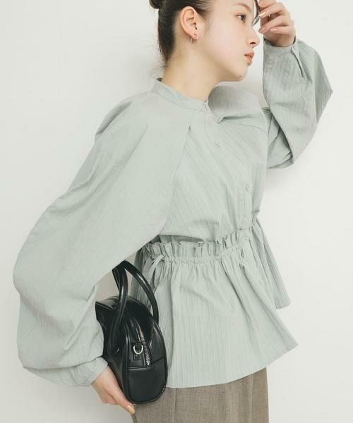 KBF / ケービーエフ シャツ・ブラウス | カーブスリーブペプラムブラウス | 詳細1